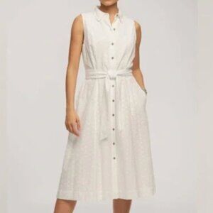 Anne Klein White Eyelet Diane Midi Dress